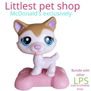 Hasbro Littlest Pet Shop MCDONALD'S pink & tan blue-eyed dog collectible toy